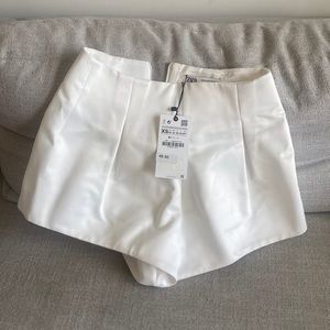 Zara White Elegant Shorts